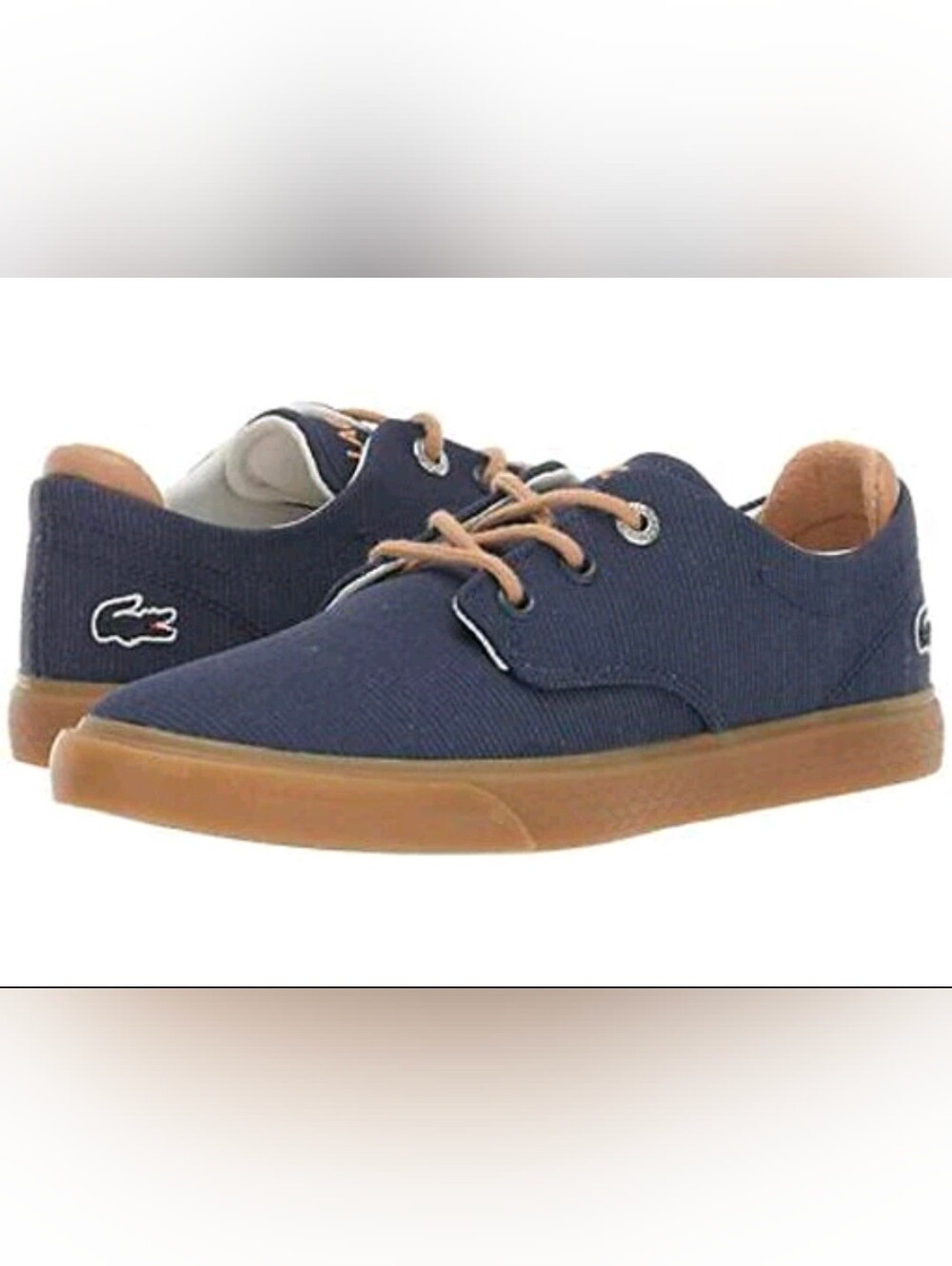 LACOSTE ESPARRE BOYS CANVAS TRAINERS BLUE